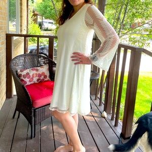 Pinkblush white/cream chevron pattern dress